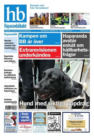 Förstasida Haparandabladet