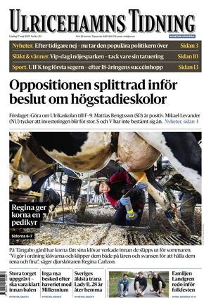 Förstasida Ulricehamns Tidning