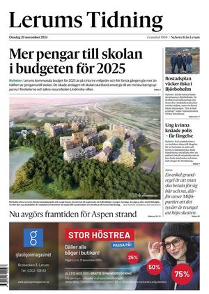 Förstasida Lerums Tidning