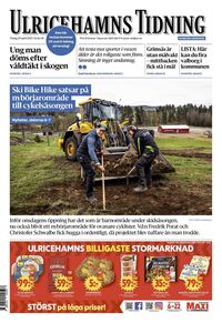 Förstasida Ulricehamns Tidning