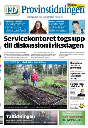 Förstasida Provinstidningen Dalsland