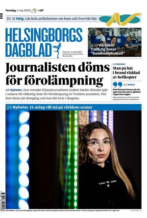 Förstasida Helsingborgs Dagblad