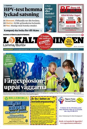 Förstasida Lokaltidningen Lomma/Burlöv