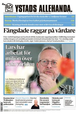 Förstasida Ystads Allehanda