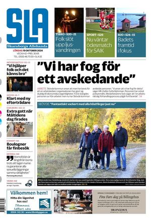 Förstasida Skaraborgs Allehanda