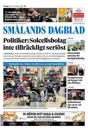 Förstasida Smålands Dagblad