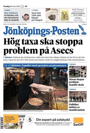 Förstasida Jönköpings-Posten