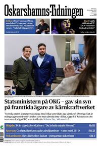 Förstasida Oskarshamns-Tidningen