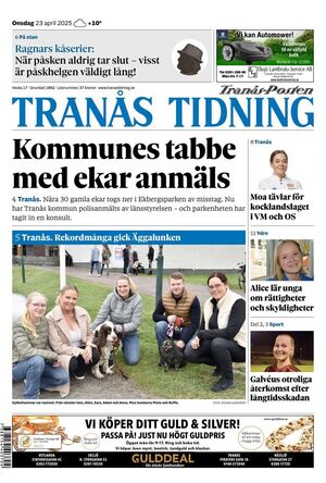 Förstasida Tranås Tidning