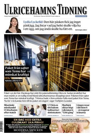 Förstasida Ulricehamns Tidning